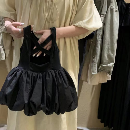 Midnight Breeze – Toddler Girl Cross-Back Off-Shoulder Party Dress