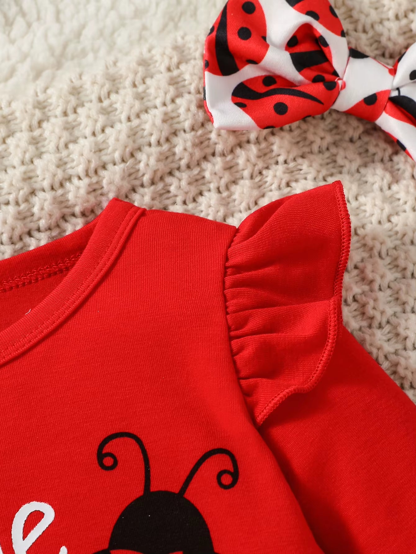 Ladylove – 3-Piece Baby Girl Outfit with Ladybird Bodysuit, Pants & Headband