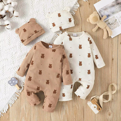 Bear & Bloom – Spring Romper with Hat for Baby Boys & Girls
