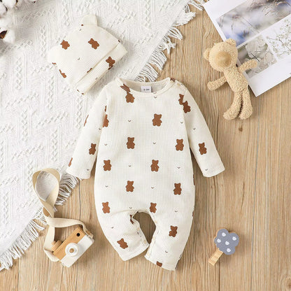 Bear & Bloom – Spring Romper with Hat for Baby Boys & Girls