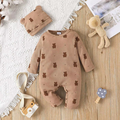 Bear & Bloom – Spring Romper with Hat for Baby Boys & Girls